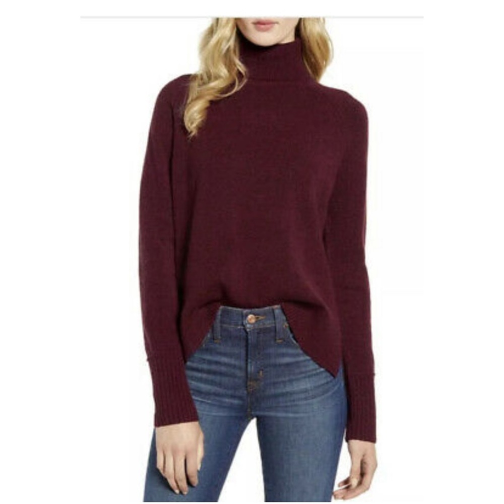 J. Crew Side Slit SuperSoft Turtleneck Sweater